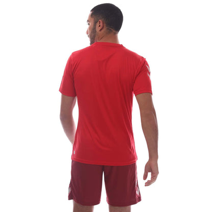Red-White - Back - Hummel Mens Hooped T-Shirt
