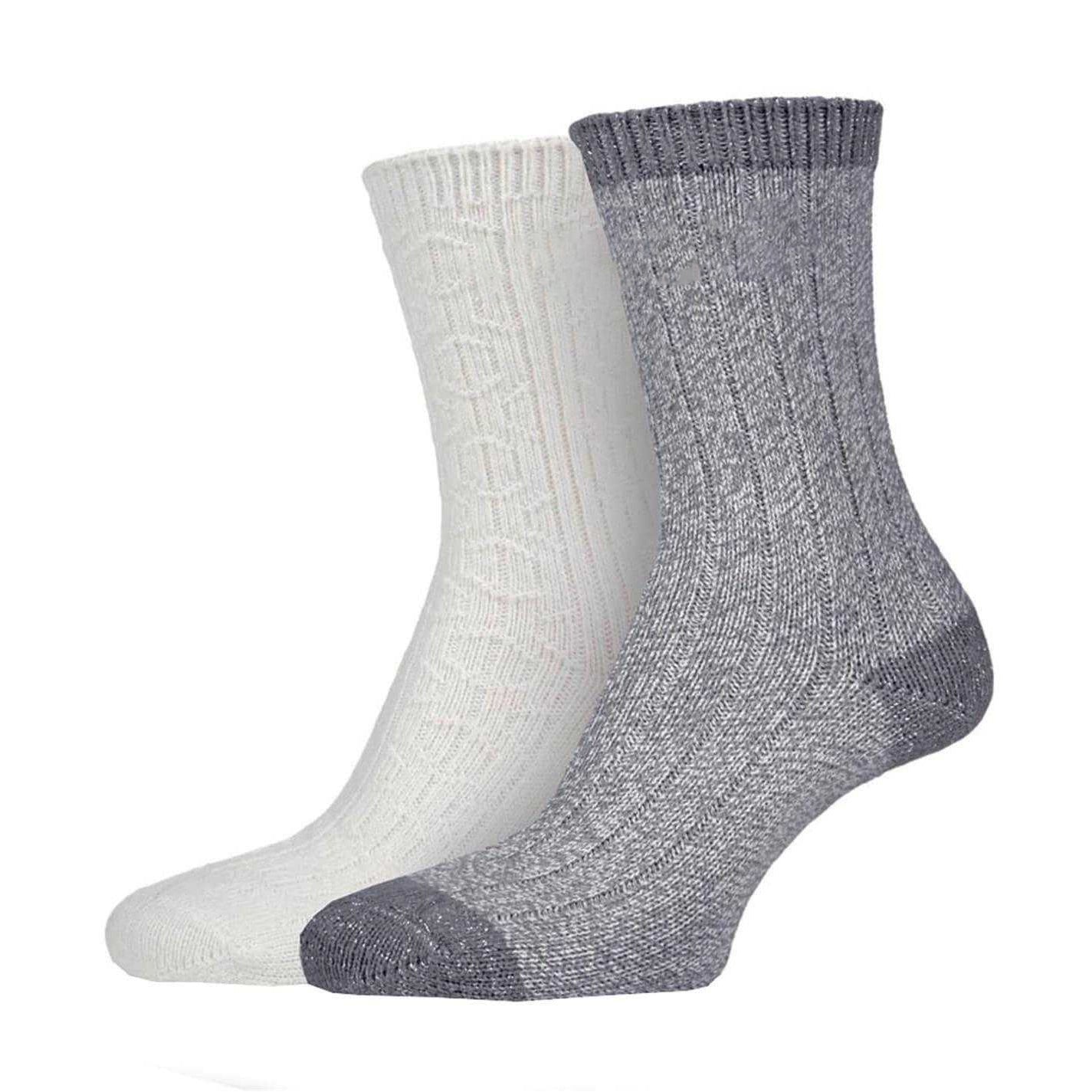 Slate-Grey - Back - Jeep Womens-Ladies Supersoft Boot Socks (Pack of 2)