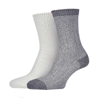 Slate-Grey - Back - Jeep Womens-Ladies Supersoft Boot Socks (Pack of 2)