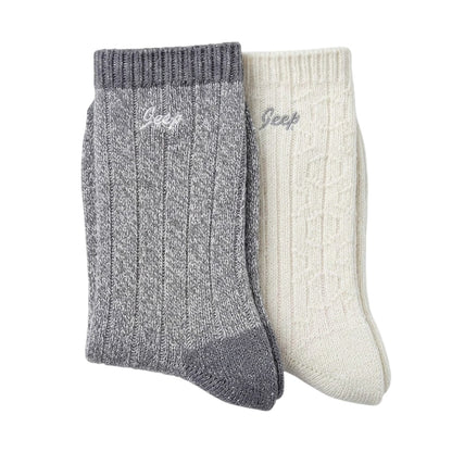 Slate-Grey - Side - Jeep Womens-Ladies Supersoft Boot Socks (Pack of 2)
