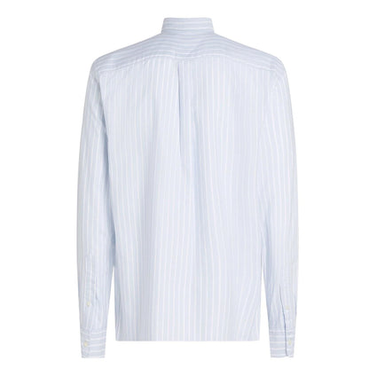 Breezy Blue-White - Back - Tommy Hilfiger Mens Striped Oxford Shirt