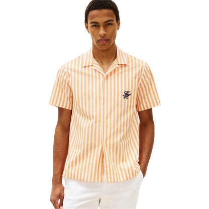 Orange - Side - Tommy Hilfiger Mens Striped Weave Shirt