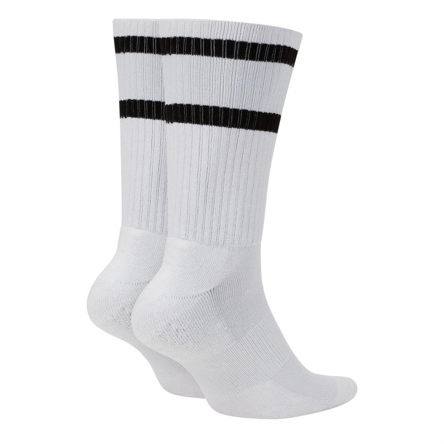 White-Black - Back - Nike Unisex Adult Heritage Embroidered Logo Crew Socks (Pack of 2)