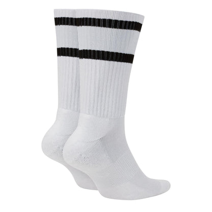 White-Black - Back - Nike Unisex Adult Heritage Embroidered Logo Crew Socks (Pack of 2)