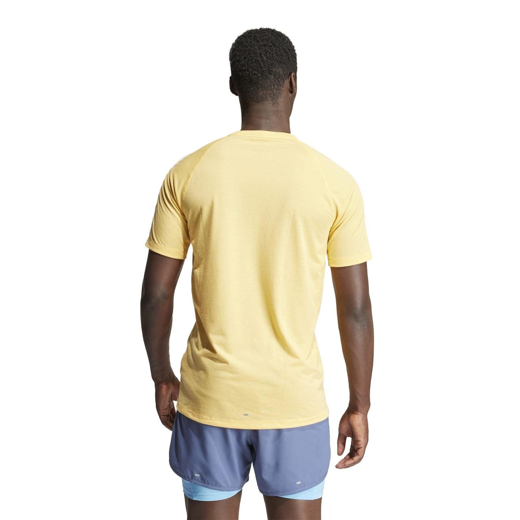 Orange - Back - Adidas Mens Logo T-Shirt
