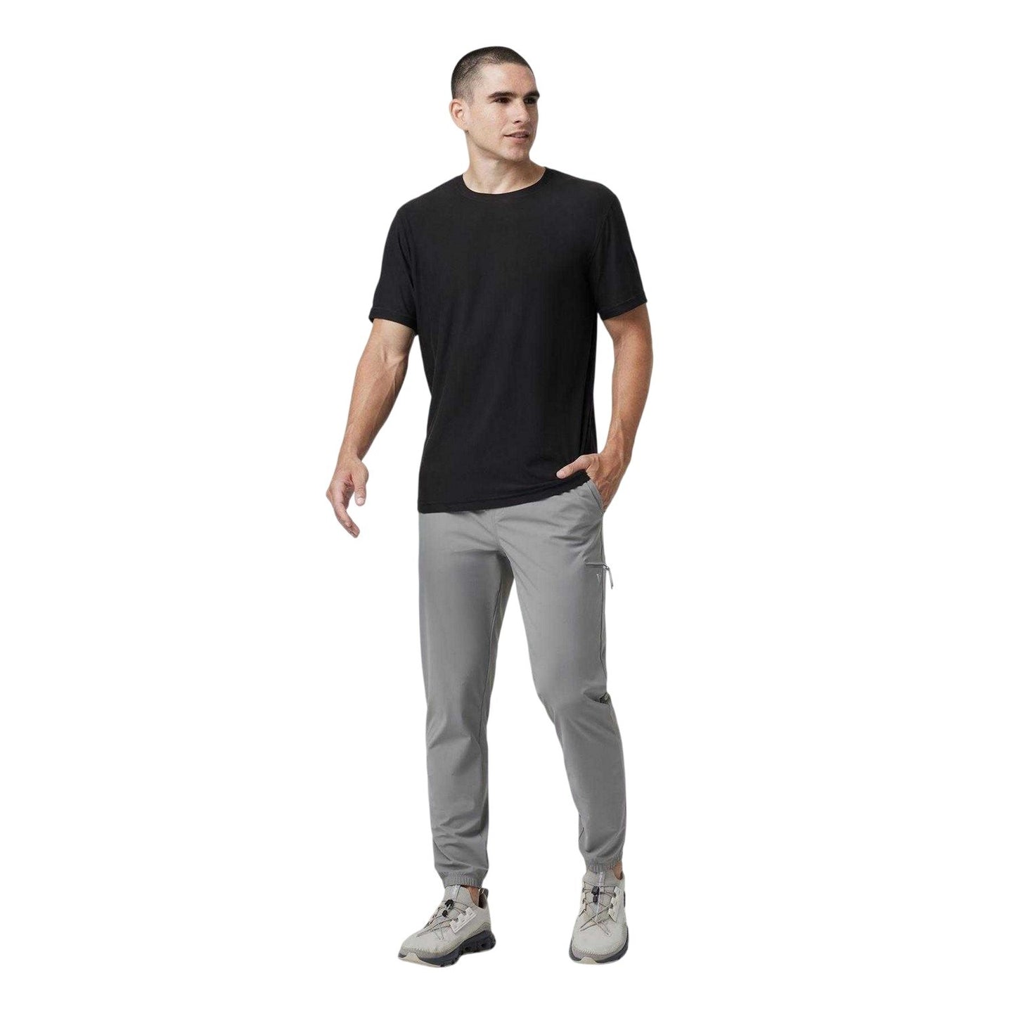 Black - Side - Vuori Mens Strato Logo Regular T-Shirt