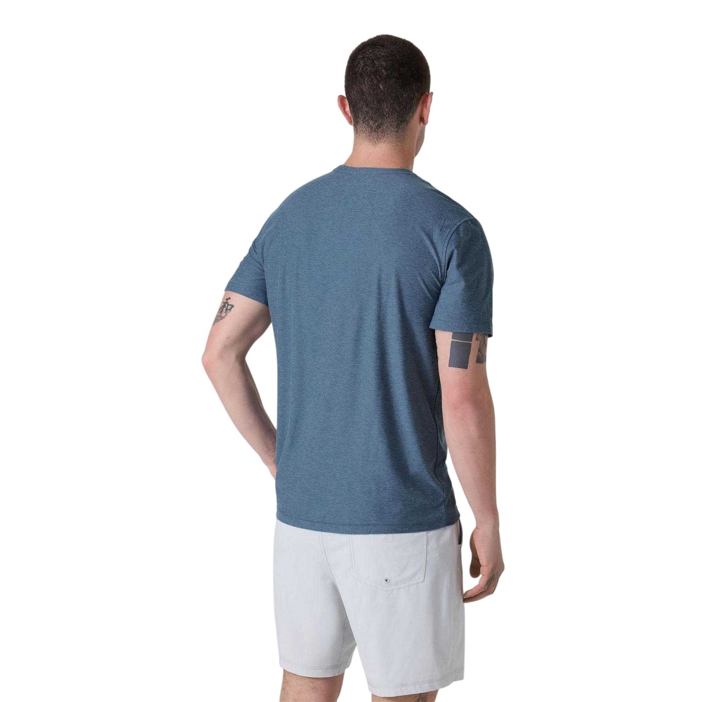 Blue - Back - Vuori Mens Strato Logo Regular T-Shirt