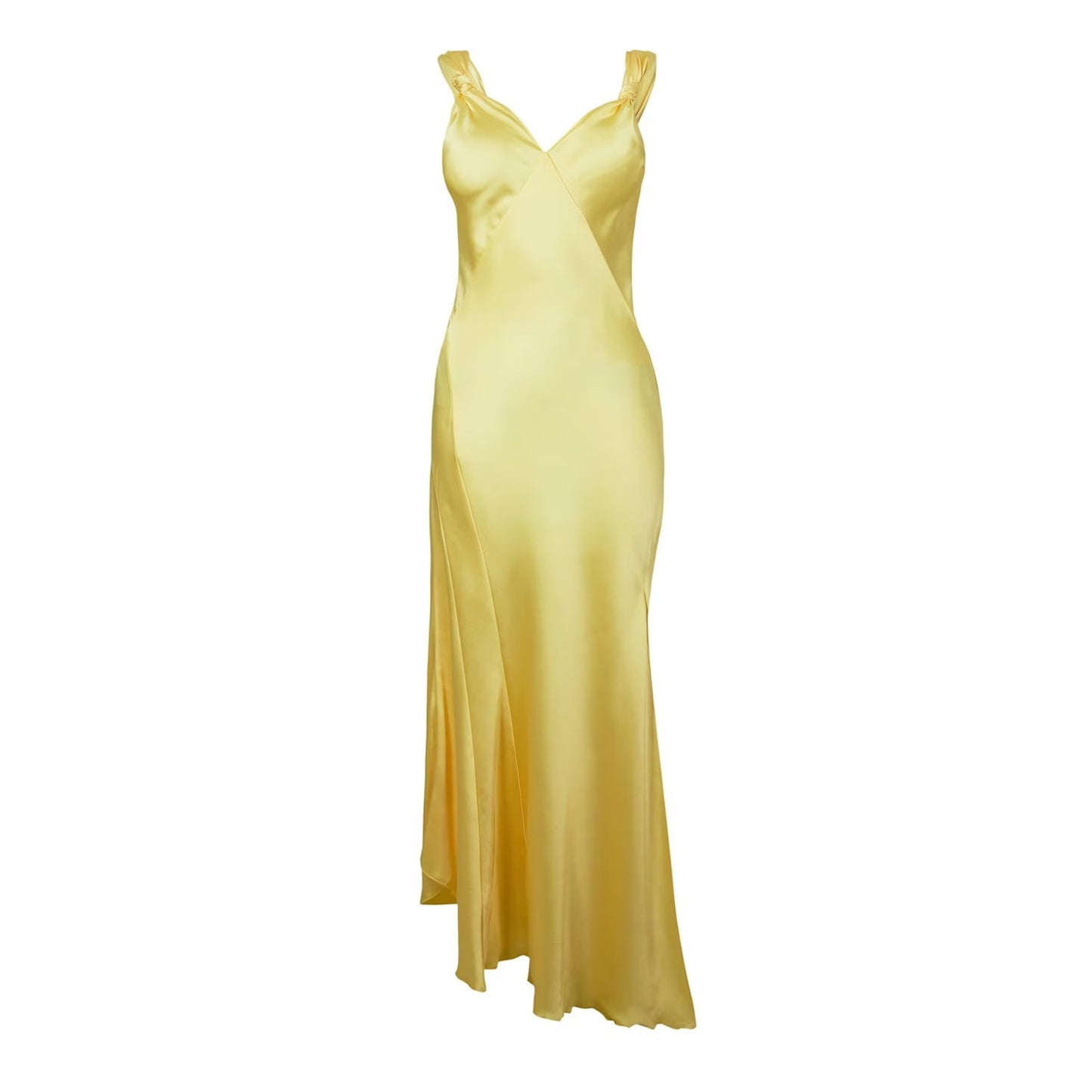 Lemon - Front - Never Fully Dressed Womens-Ladies Satin Maxi Dress