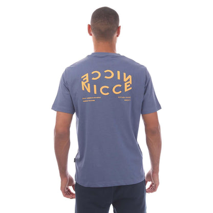 Blue - Back - Nicce Mens Tanetta Logo T-Shirt