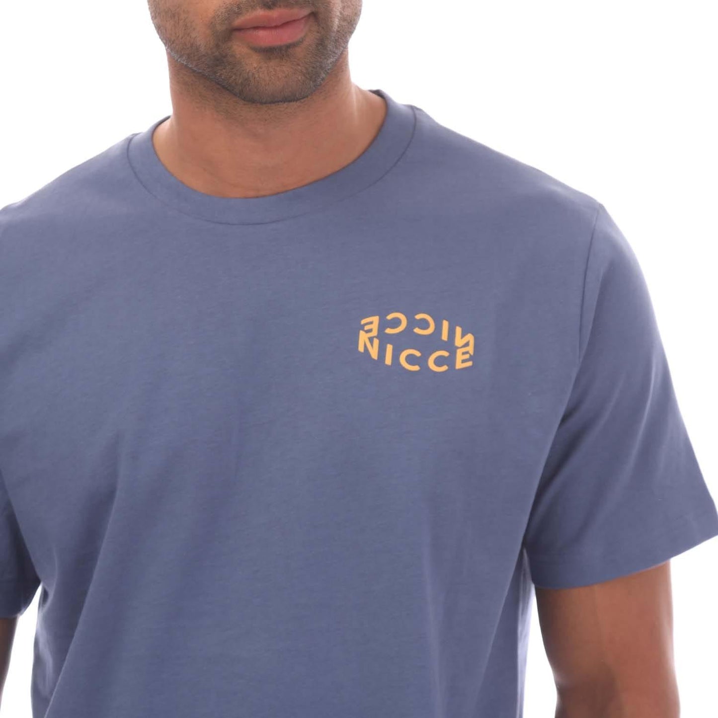 Blue - Side - Nicce Mens Tanetta Logo T-Shirt