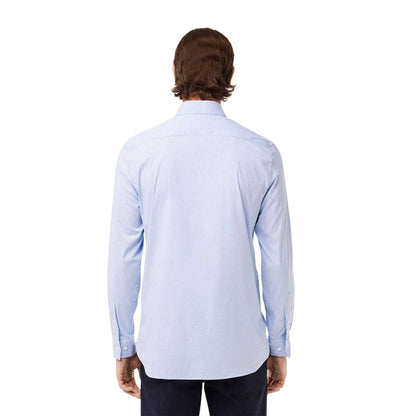 Light Blue - Back - Lacoste Mens Striped Slim Shirt