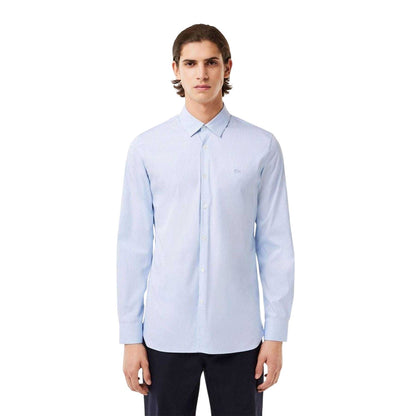 Light Blue - Lifestyle - Lacoste Mens Striped Slim Shirt