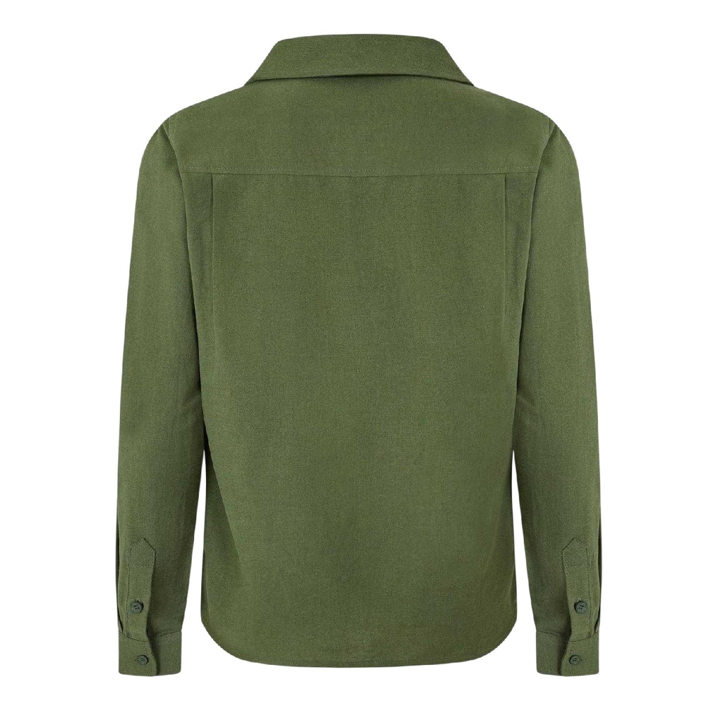 Olive - Back - Belier Mens Plain Long-Sleeved Shirt