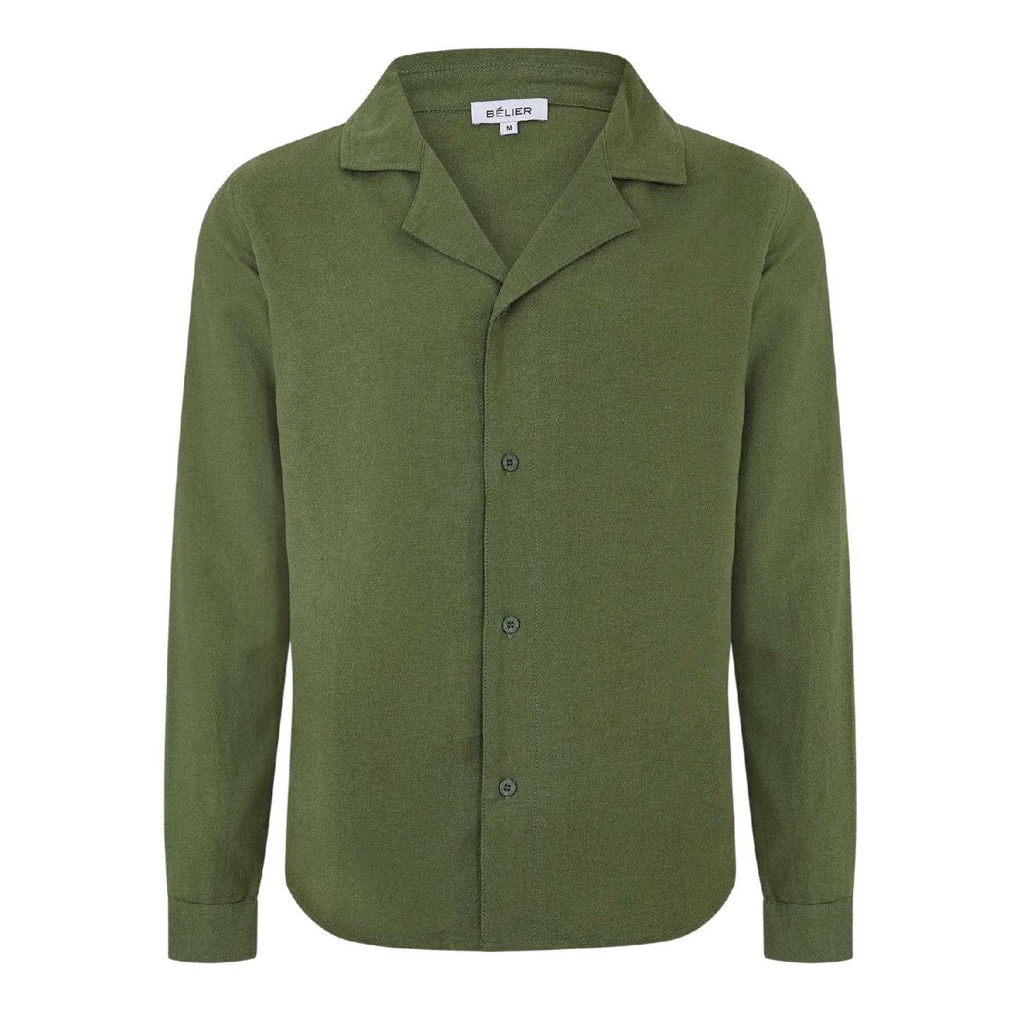 Olive - Front - Belier Mens Plain Long-Sleeved Shirt
