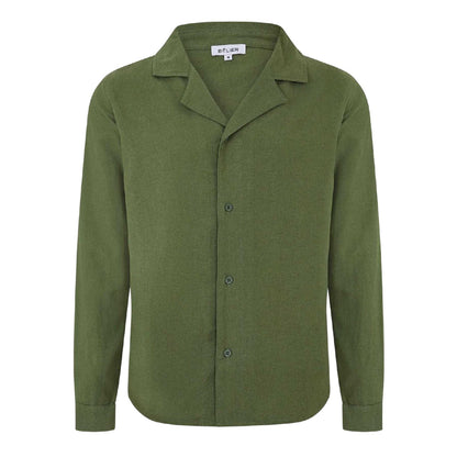 Olive - Front - Belier Mens Plain Long-Sleeved Shirt