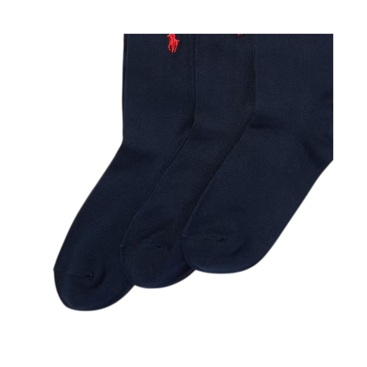 Navy - Back - Ralph Lauren Unisex Adult Mercerised Cotton Crew Socks (Pack of 3)