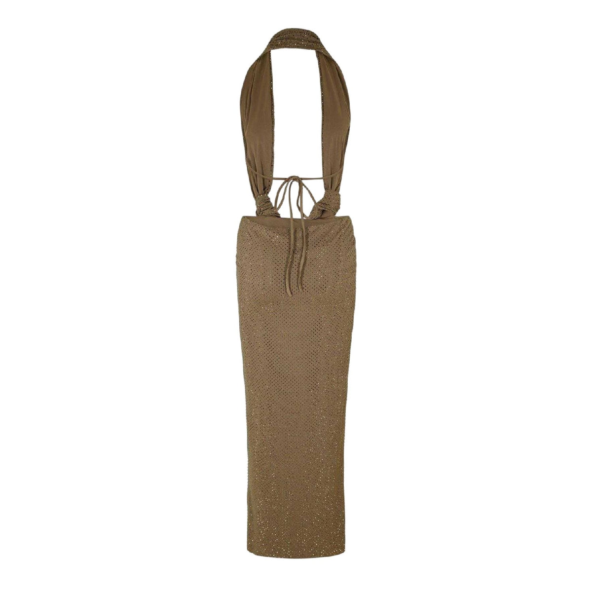Brown - Back - Mars The Label Womens-Ladies Allie Embellished Maxi Dress
