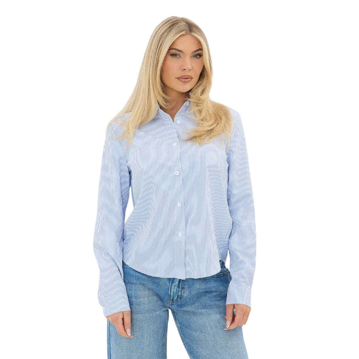 Blue - Front - I Saw It First Womens-Ladies Collared Regular Shirt