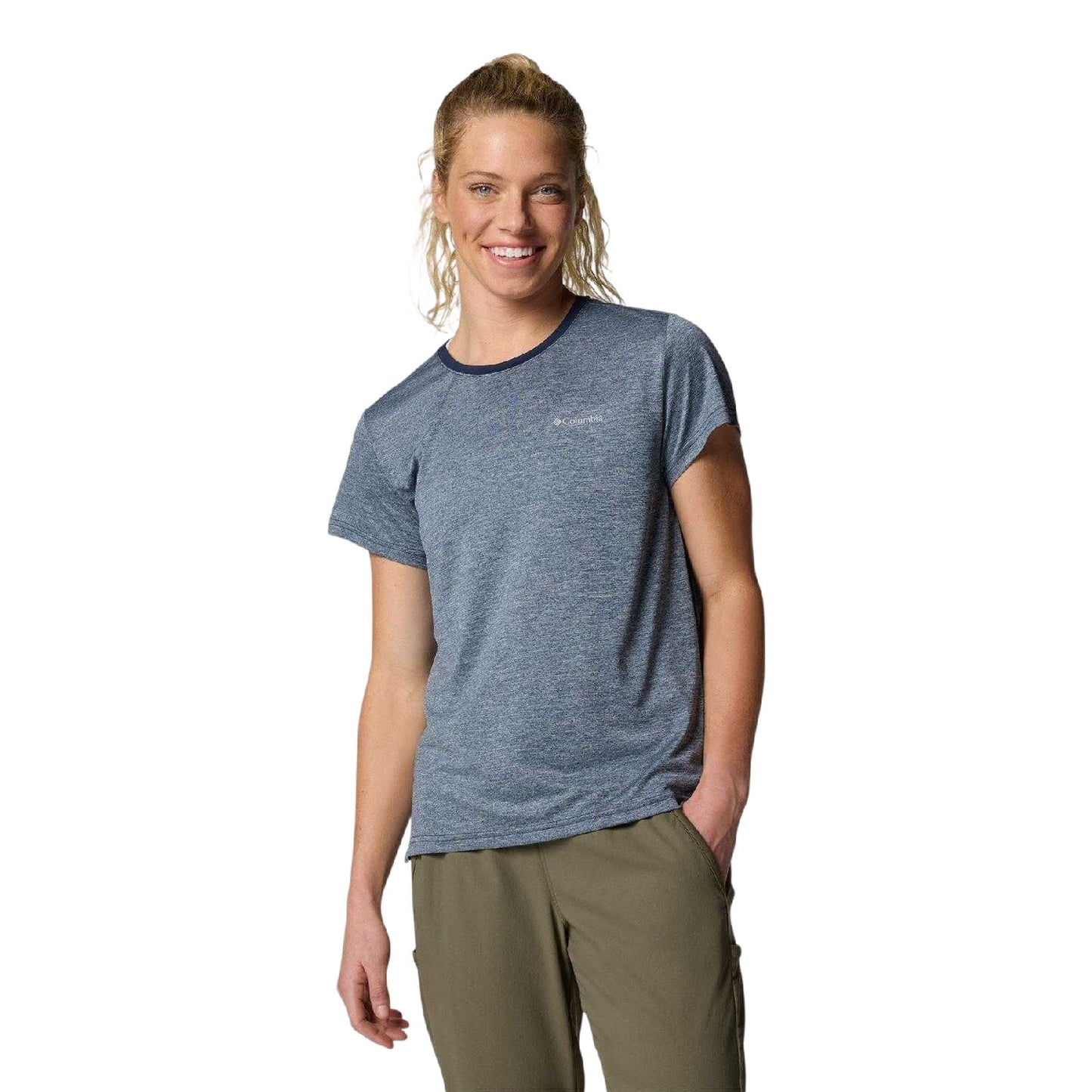 Navy - Front - Columbia Womens-Ladies Logo T-Shirt