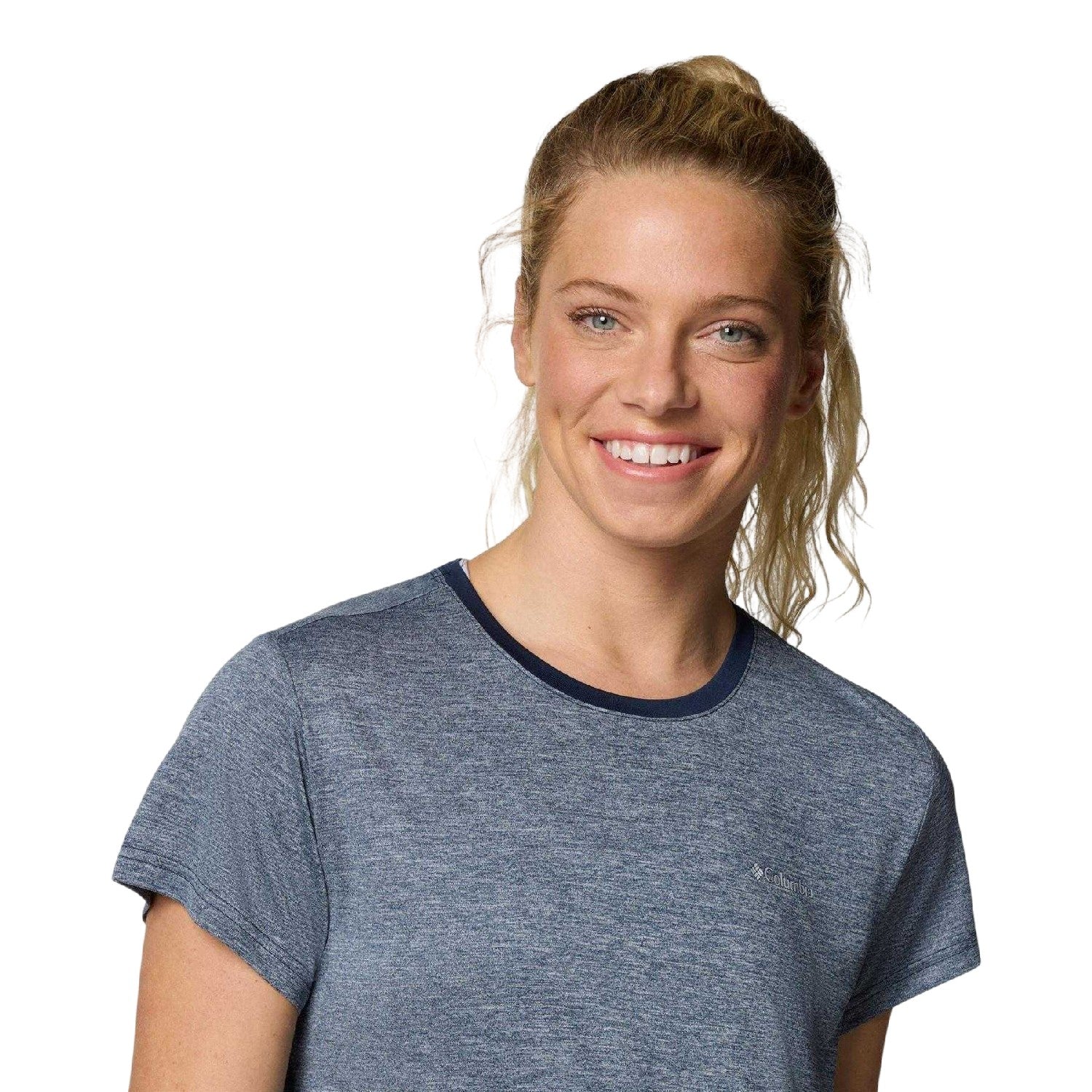 Navy - Side - Columbia Womens-Ladies Logo T-Shirt
