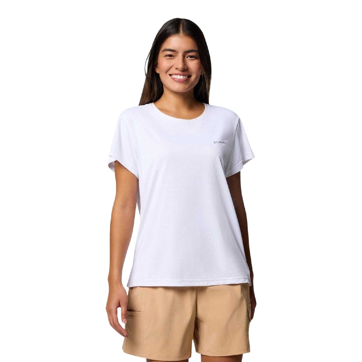 White - Front - Columbia Womens-Ladies Logo T-Shirt