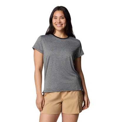 Black Heather - Front - Columbia Womens-Ladies Logo T-Shirt