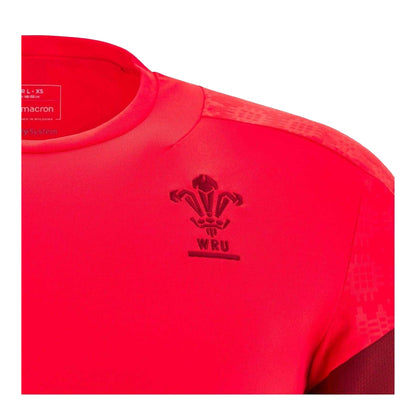 Red - Side - Macron Childrens-Kids Welsh Rugby Union Rugby Shirt