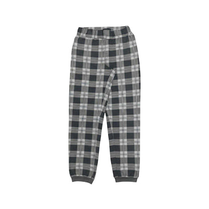 Charcoal - Side - Howick Mens Checked Long Pyjama Set