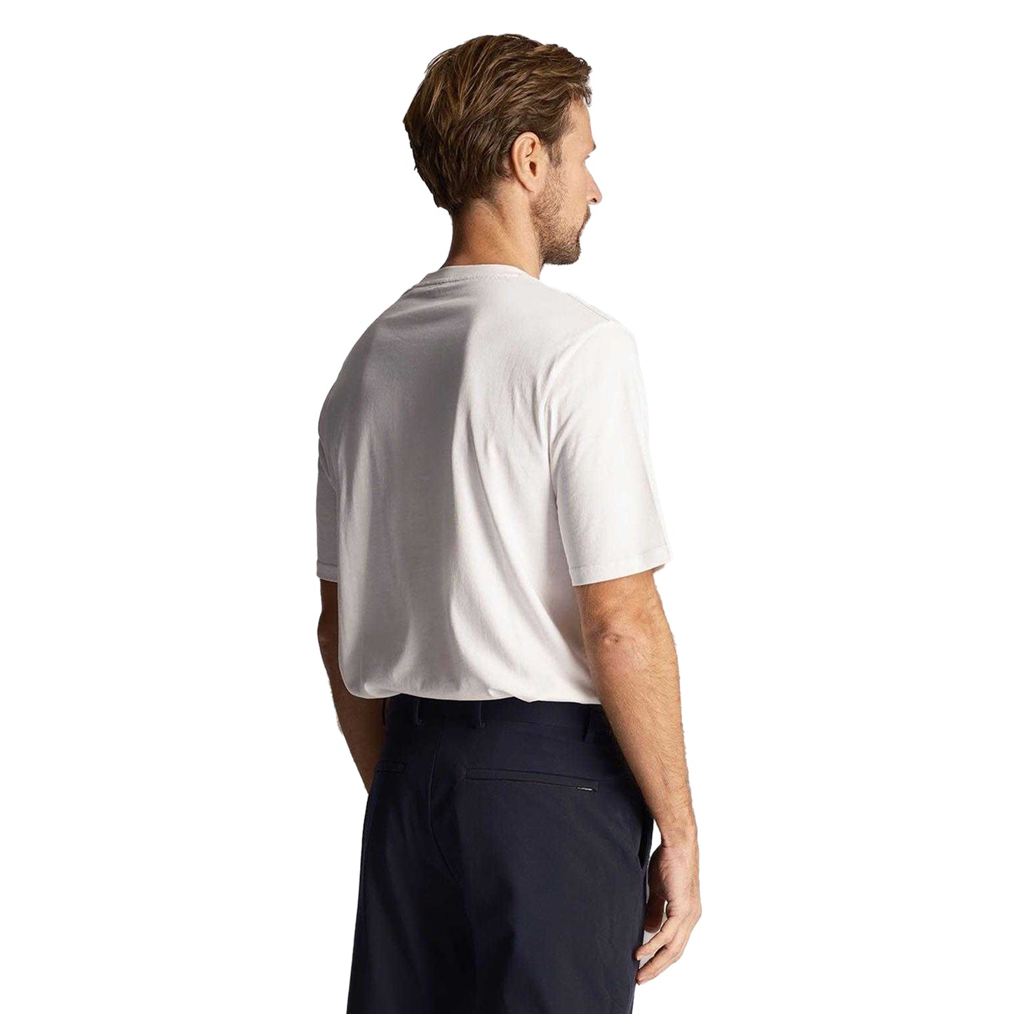 White - Back - Lyle & Scott Mens LS Logo T-Shirt
