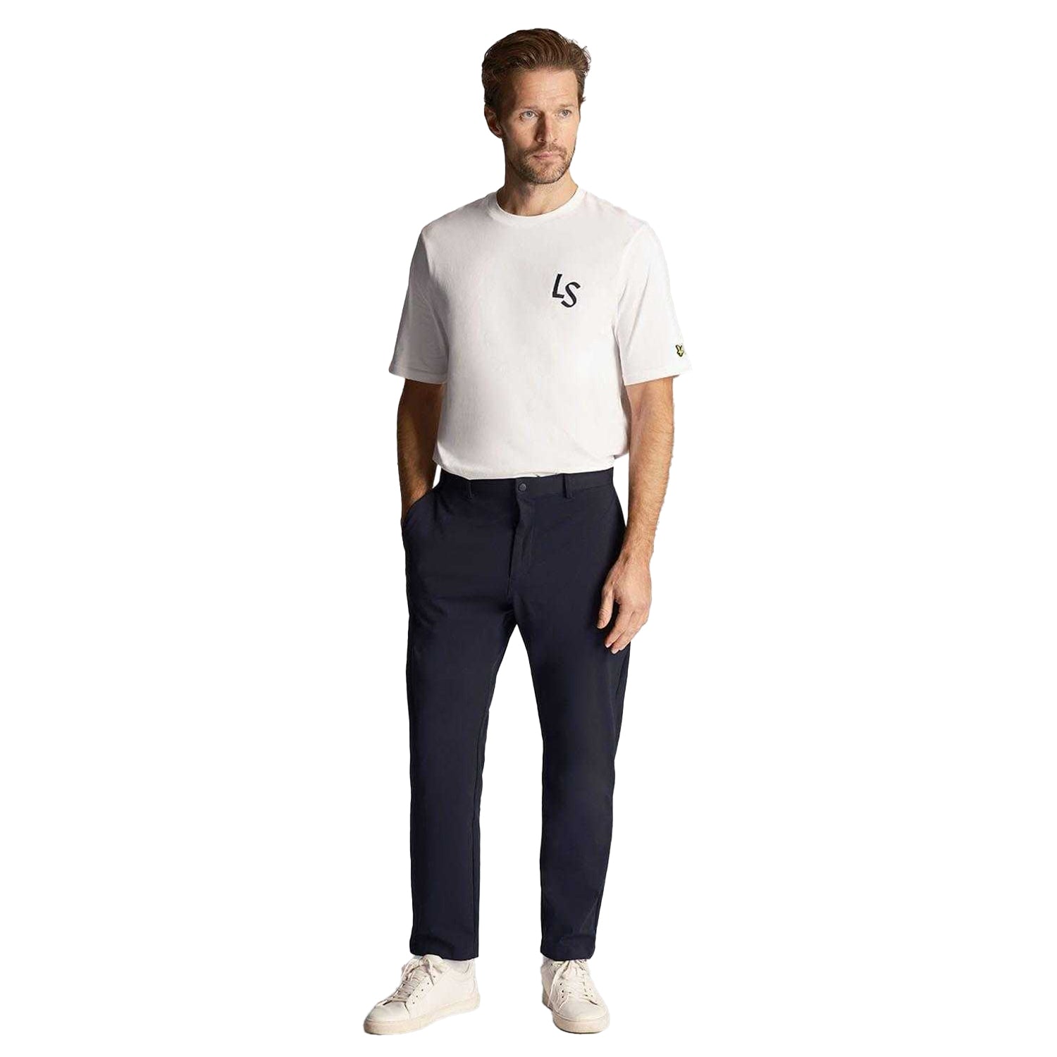 White - Lifestyle - Lyle & Scott Mens LS Logo T-Shirt