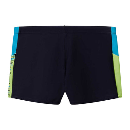 Anthracite-Teal - Back - Speedo Mens Dive Colour Block Swimming Trunks