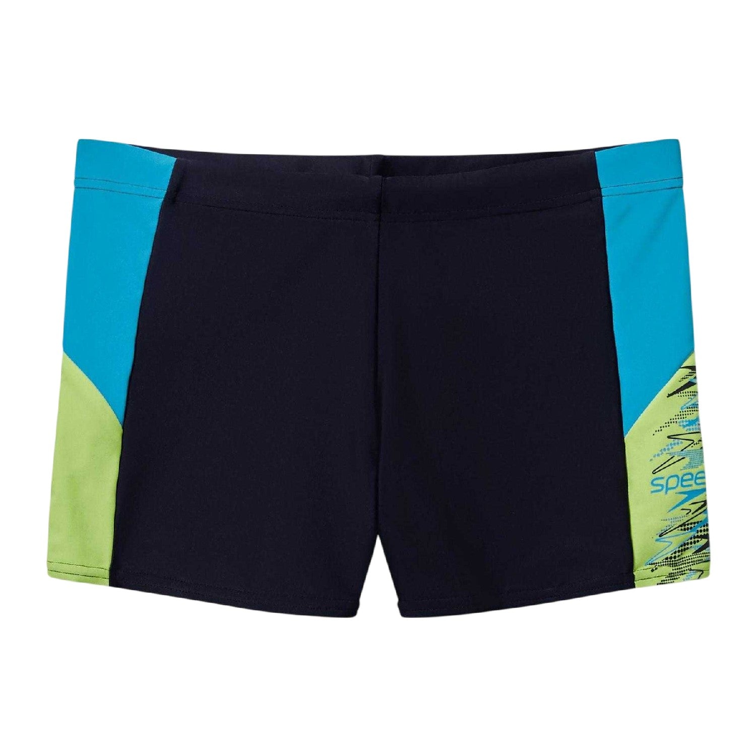 Anthracite-Teal - Front - Speedo Mens Dive Colour Block Swimming Trunks