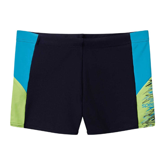 Anthracite-Teal - Front - Speedo Mens Dive Colour Block Swimming Trunks