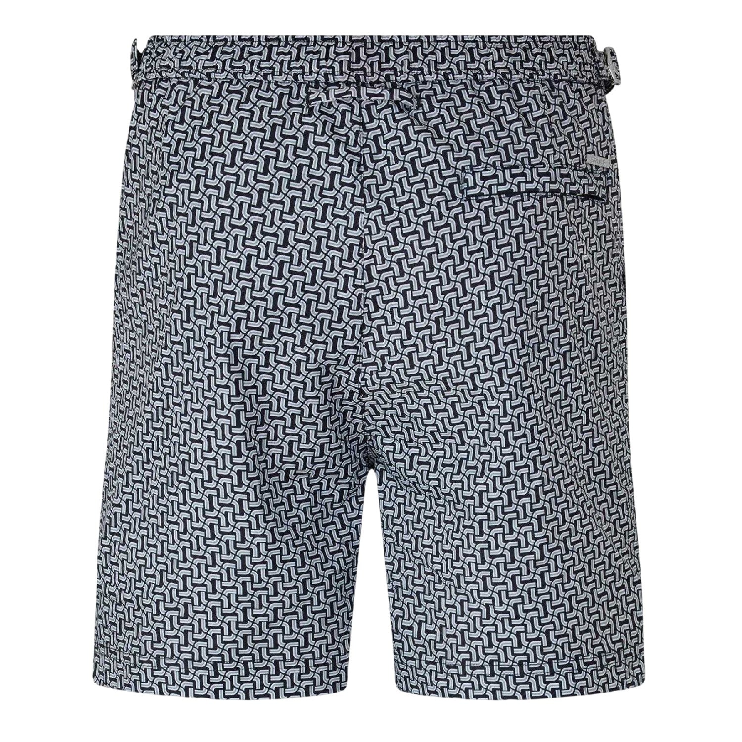 Black - Back - Belier Mens Chain Print Swim Shorts