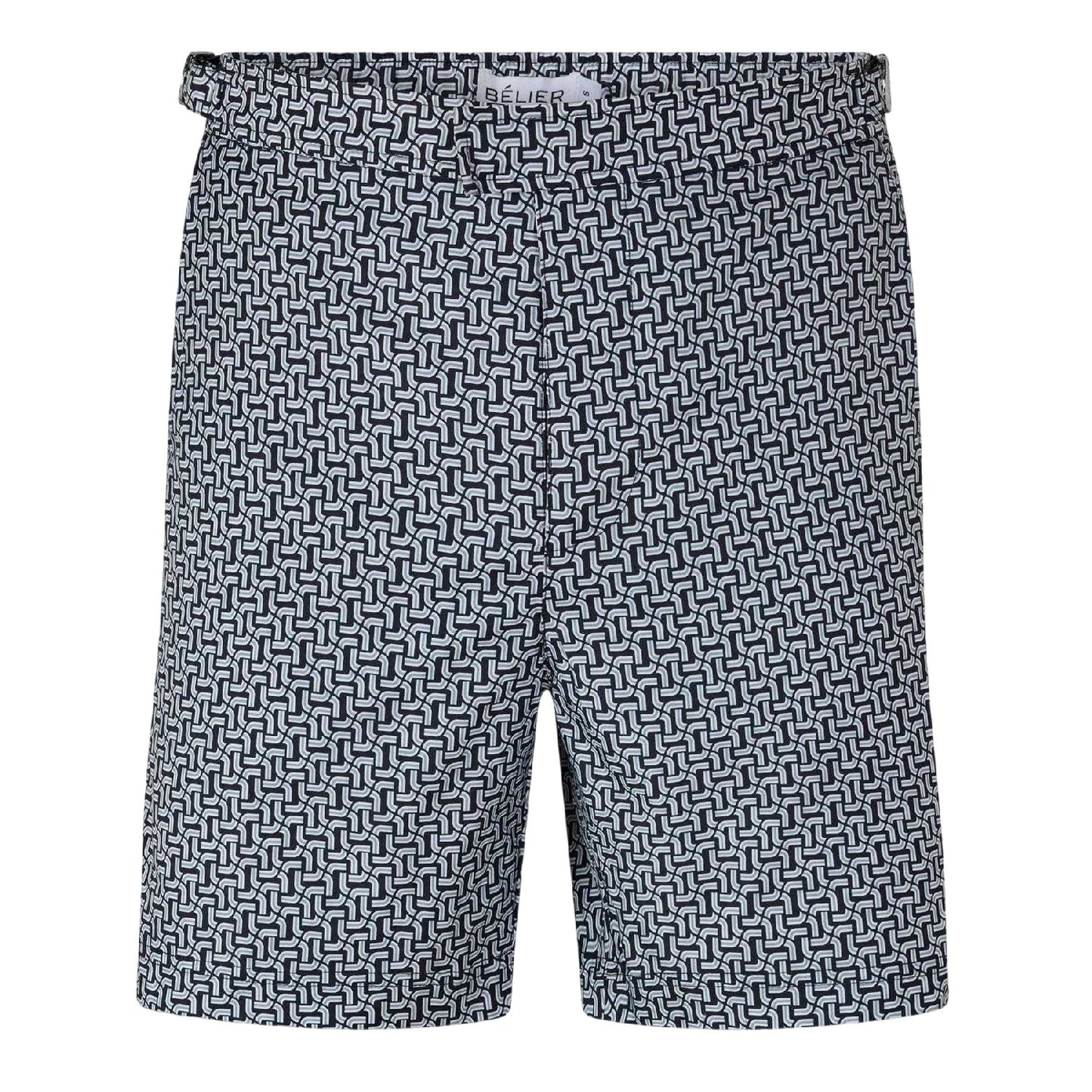 Black - Front - Belier Mens Chain Print Swim Shorts