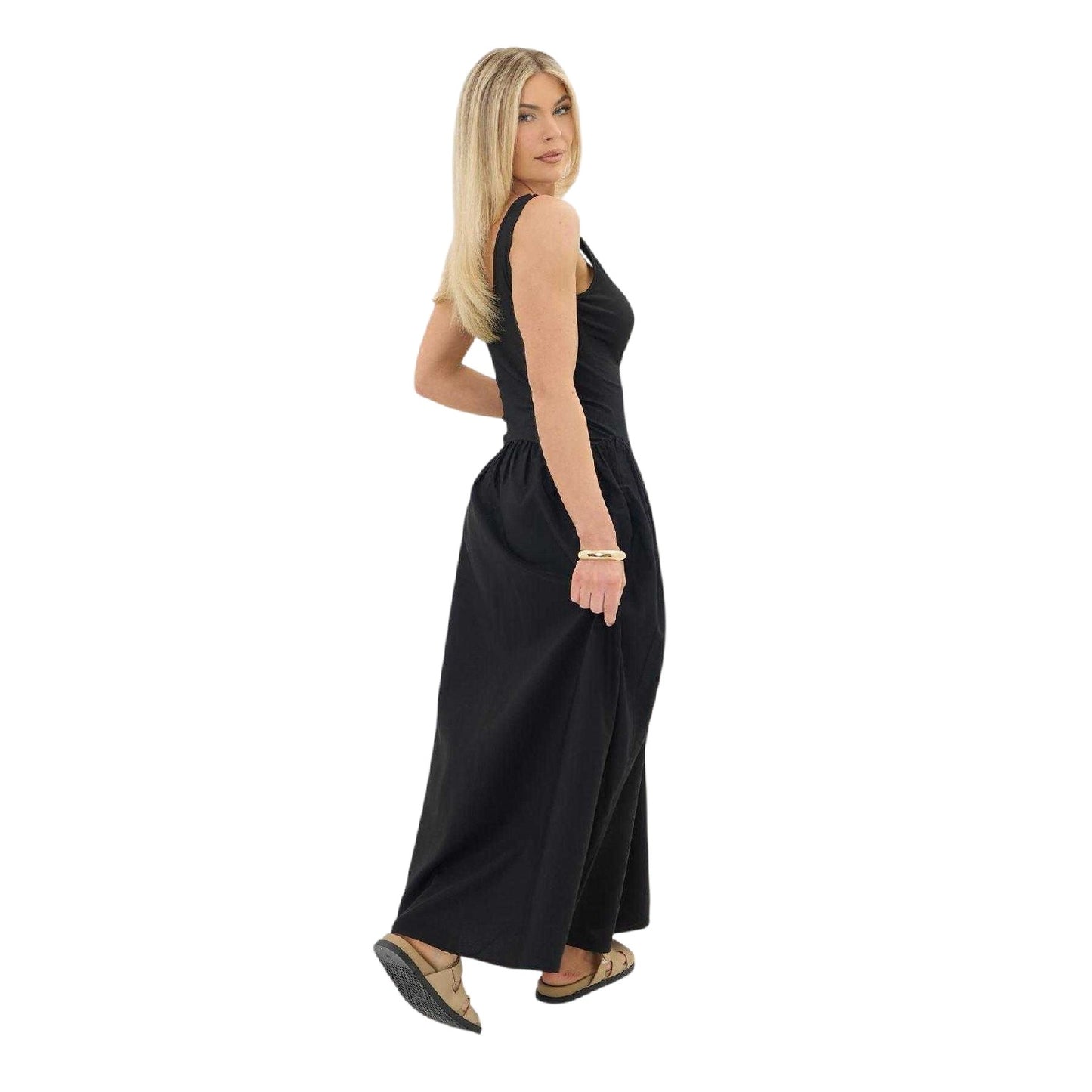 Black - Back - I Saw It First Womens-Ladies Woven Maxi Dress