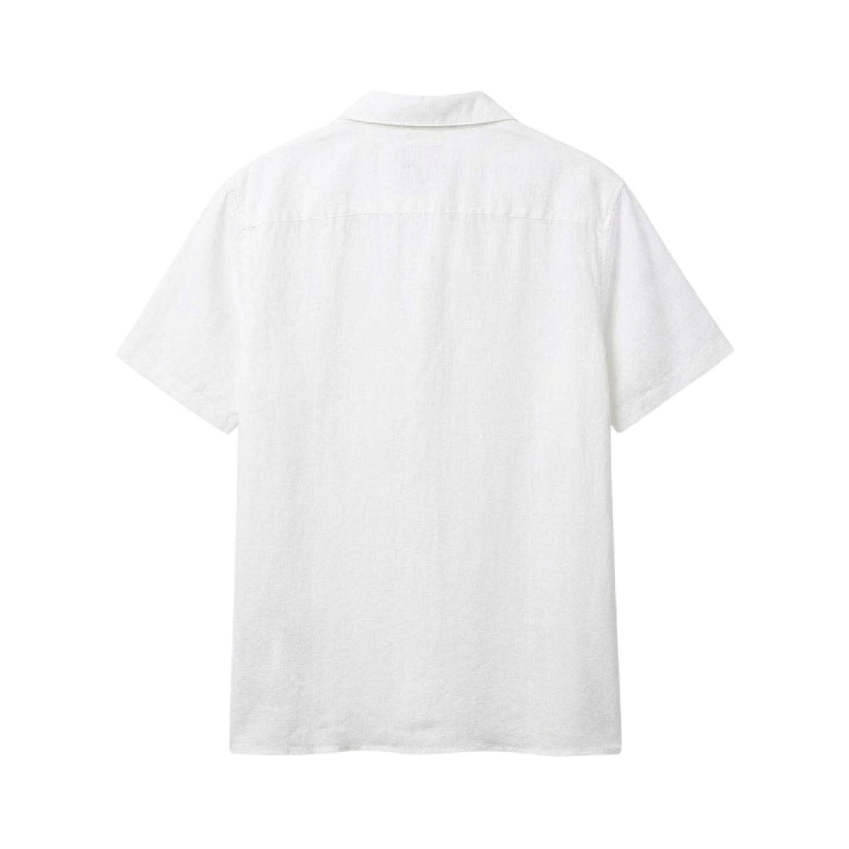 Brilliant White - Back - Calvin Klein Mens Linen Blend Short-Sleeved Shirt