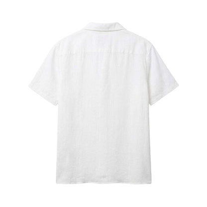 Brilliant White - Back - Calvin Klein Mens Linen Blend Short-Sleeved Shirt