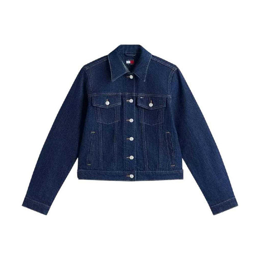 Dark Denim - Front - Tommy Jeans Womens-Ladies Denim Trucker Jacket