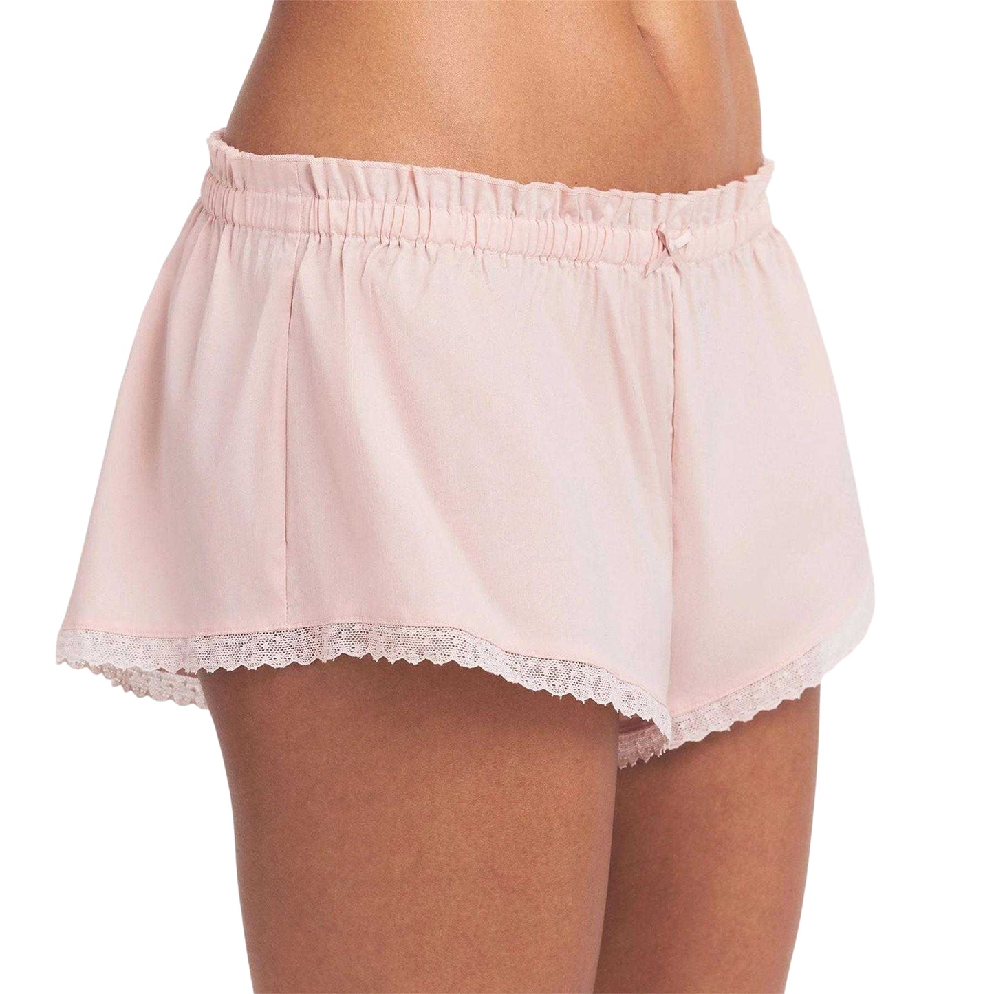 Dusty Pink - Side - Skims Womens-Ladies Woven Lace Trim Shorts