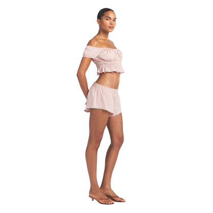 Dusty Pink - Lifestyle - Skims Womens-Ladies Woven Lace Trim Shorts
