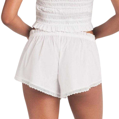 Snow - Back - Skims Womens-Ladies Woven Lace Trim Shorts