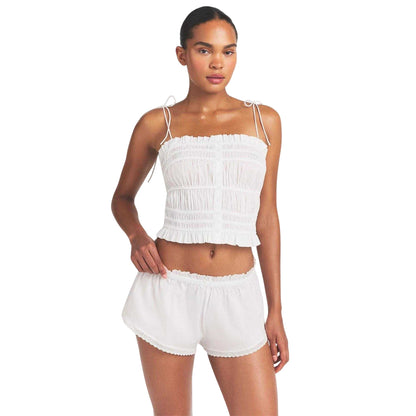 Snow - Side - Skims Womens-Ladies Woven Lace Trim Shorts