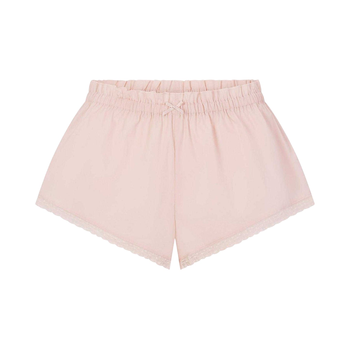Dusty Pink - Front - Skims Womens-Ladies Woven Lace Trim Shorts