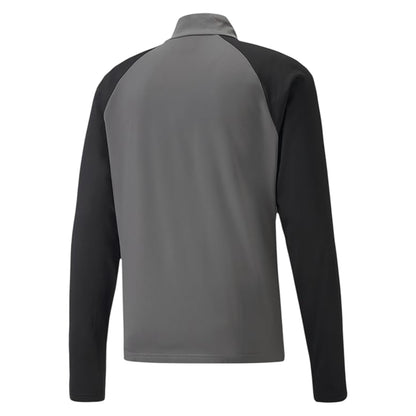 Grey - Back - Puma Childrens-Kids TeamLIGA Quarter Zip Fleece Top
