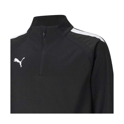 Black - Side - Puma Childrens-Kids TeamLIGA Quarter Zip Fleece Top