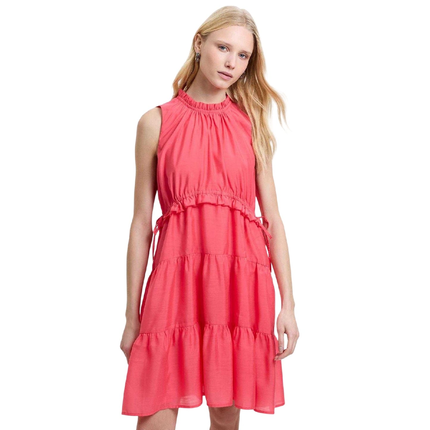 Fuchsia Pink - Side - French Connection Womens-Ladies Swing Dress