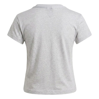 Medium Grey - Back - Adidas Womens-Ladies Essentials Embroidered Logo Slim Short-Sleeved T-Shirt