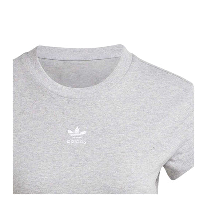Medium Grey - Side - Adidas Womens-Ladies Essentials Embroidered Logo Slim Short-Sleeved T-Shirt