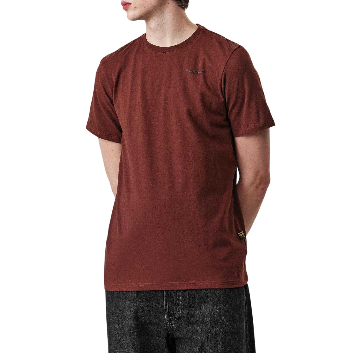 Plum Purple - Lifestyle - G-Star Mens Graphic Print Cotton Slim T-Shirt